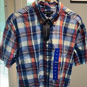 BNWT Tommy Hilfiger Men's Multicolor Plaid Shirt Classic Fit 100% Cotton
